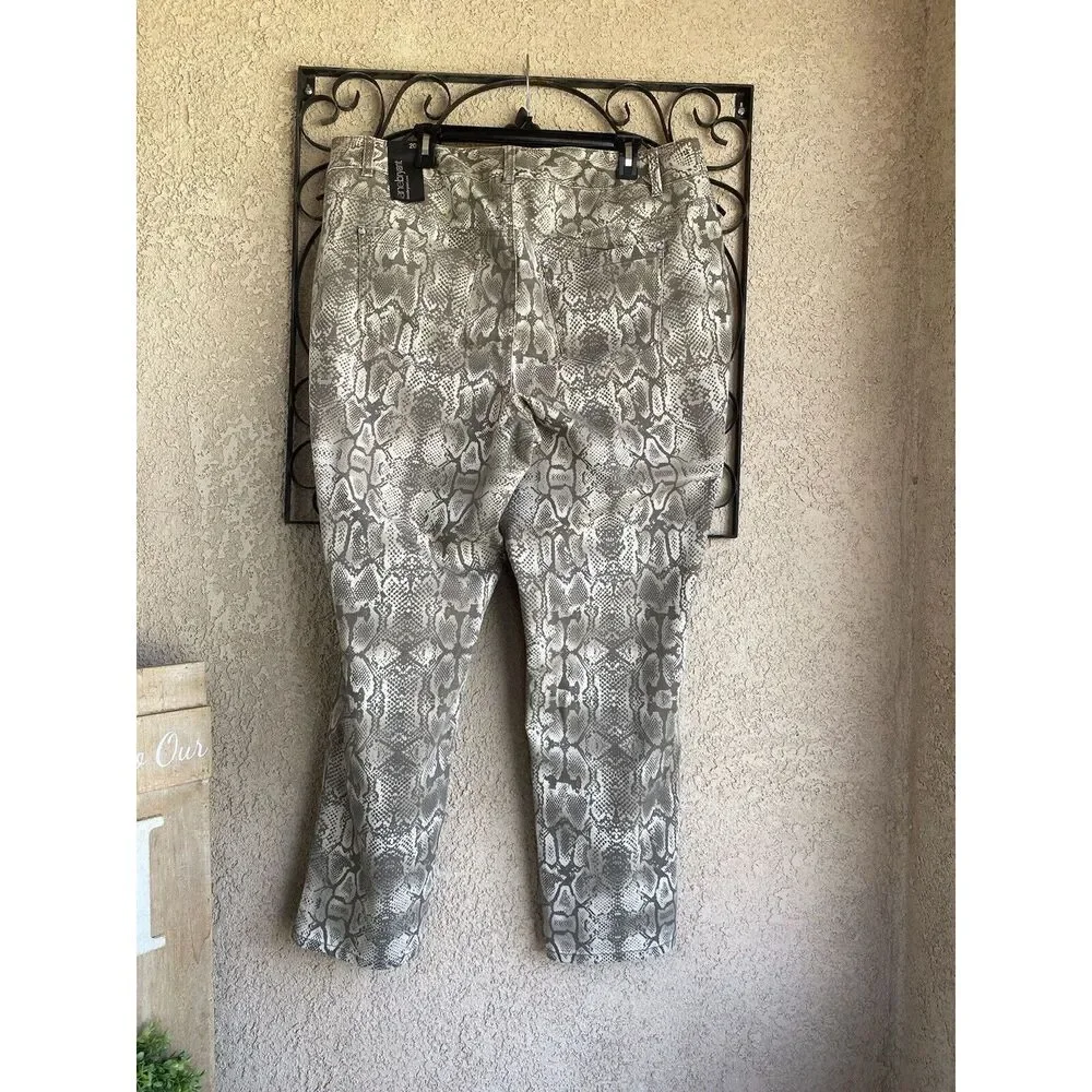 Lane Bryant snake print skinny jeans - size 20 - brown/tan